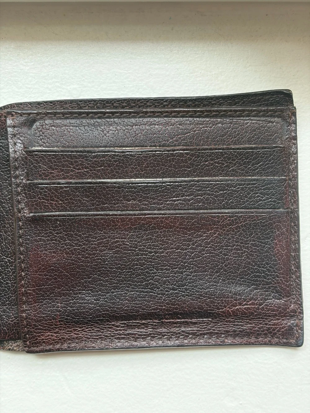 Brunello Cucinelli Dark Brown Pebbled Leather Bifold Wallet